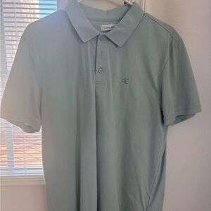 Calvin Klein Men's Soft Blue Polo Shirt